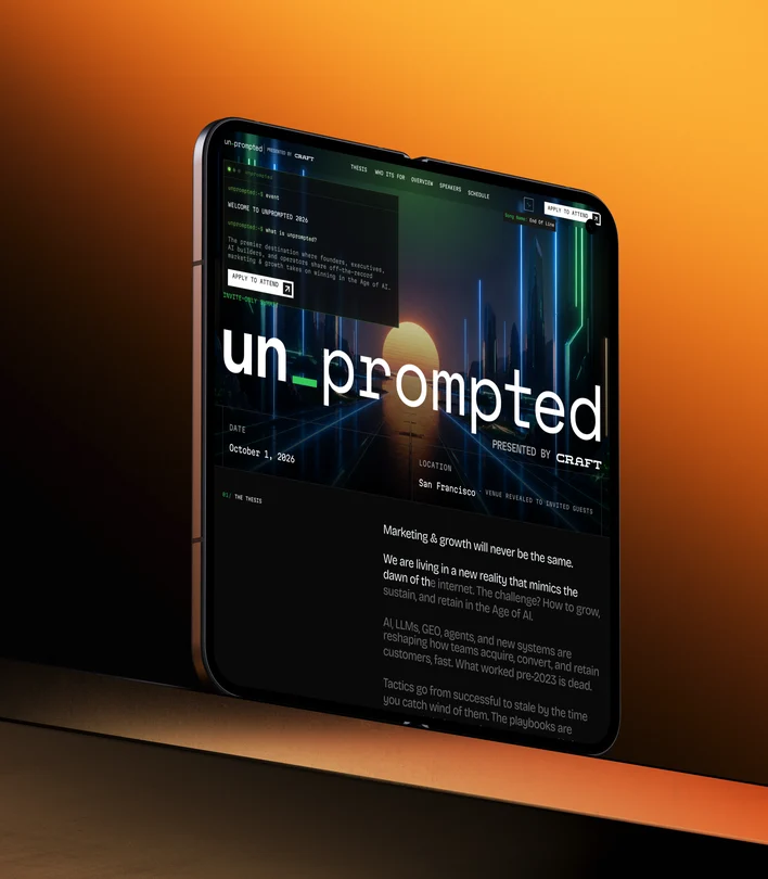 The Unprompted 2026 event website on a foldable phone