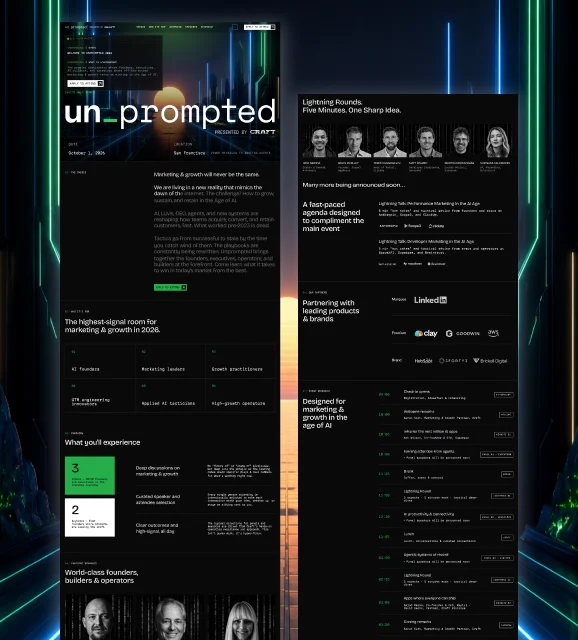 The Unprompted 2026 event website: homepage and agenda