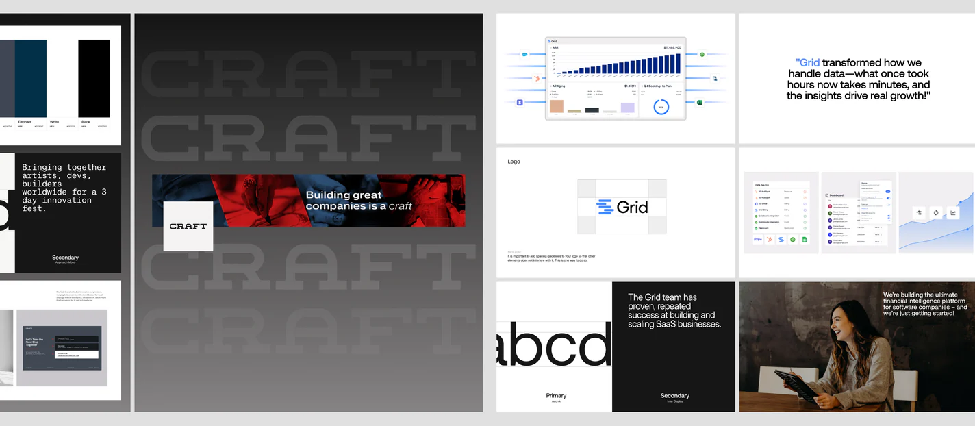 Brand systems Brickell Digital built for Craft Ventures and Grid