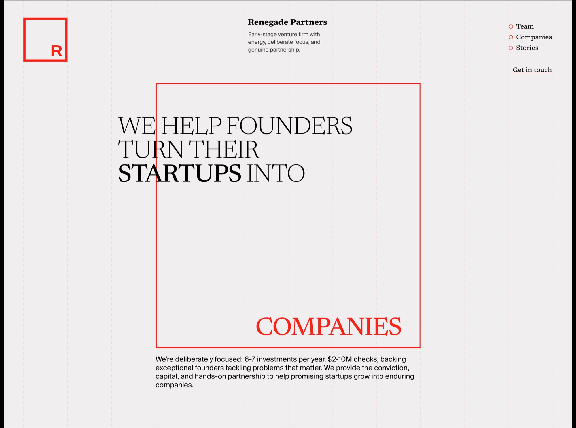 Renegade Partners website homepage designed by Brickell Digital